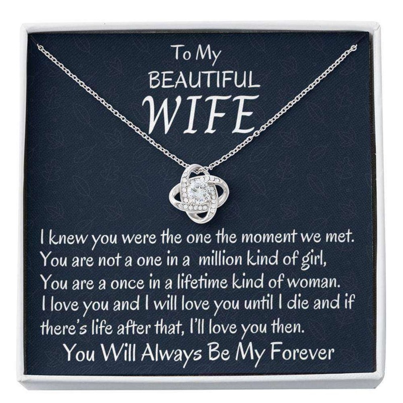 Wife Necklace, Necklace Gift For Her, Anniversary Necklace Gift Necklace, Birthday Gift, Love Knot Necklace Gift For Her, Gift For Wife,
